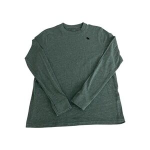 Abercrombie Kids Long Sleeve T-Shirt Kids 17/18 Green Heather Moose Logo
